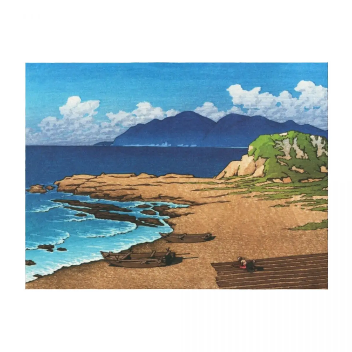 

Mera in Boshu by Kawase Hasui Throw Blanket Baby warm for winter Multi-Purpose Sleeping Bag Blankets