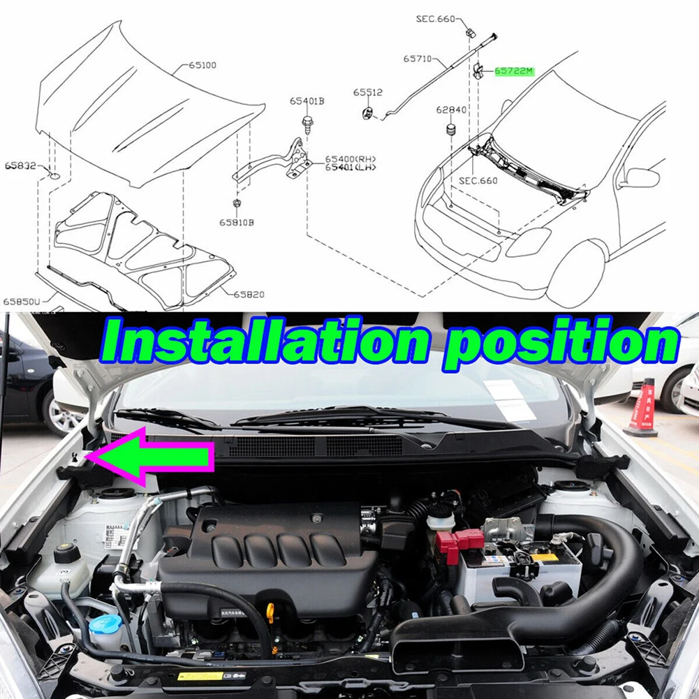 

Car HOOD Rod Clamp Clip For Nissan Qashqai J10 Navara Pathfinder R51 Hood Bonnet Support Rod Clamp Clip