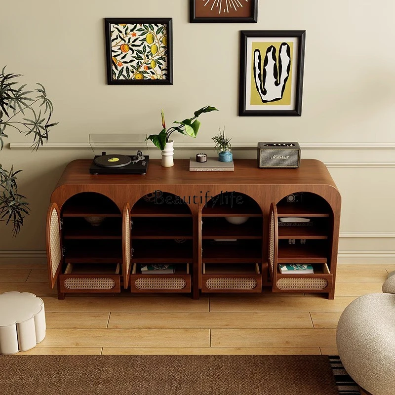 Armoire à Chaussures Décorative en Bois Massif, Style Rétro Français, Simple et Moderne, pour Entrée de Salon