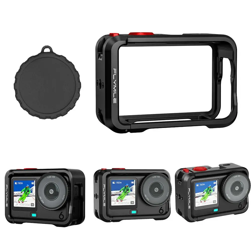 

Aluminum Alloy Camera Rabbit Cage For DJI Action 6 Expansion Frame Case With Lens Protector Cover For Sports Camera Accessories