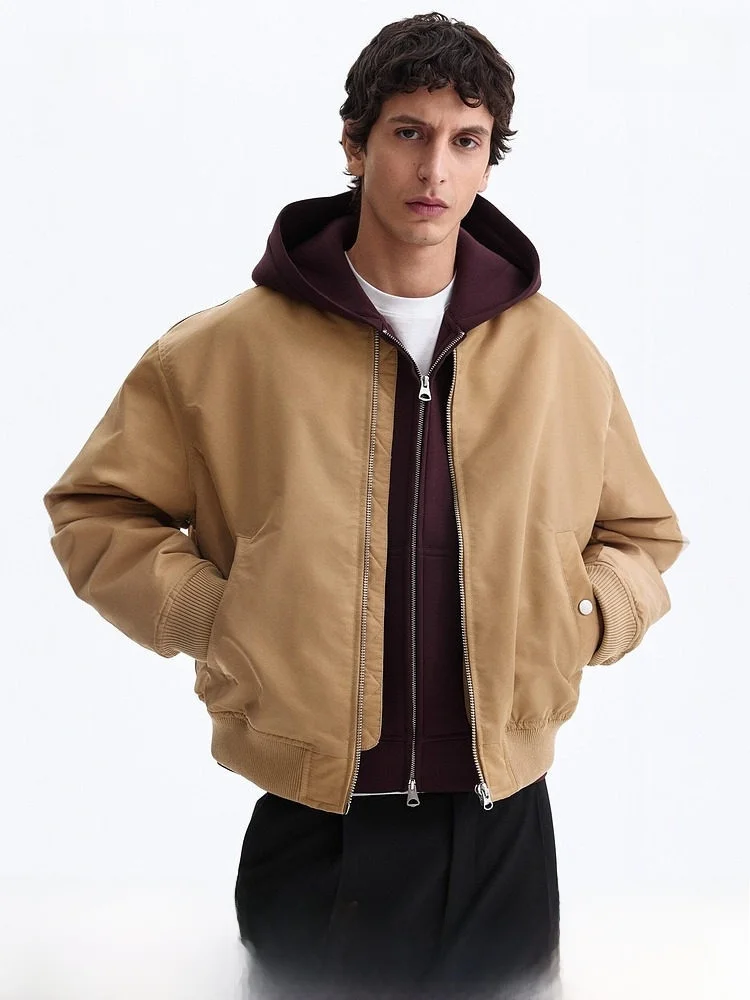 

Мужская летняя куртка-пилот H&M из хлопка и нейлона, новая модель, свободный крой, стандартная длина, для повседневной носки, 100% полиамидное волокно, повседневное пальто