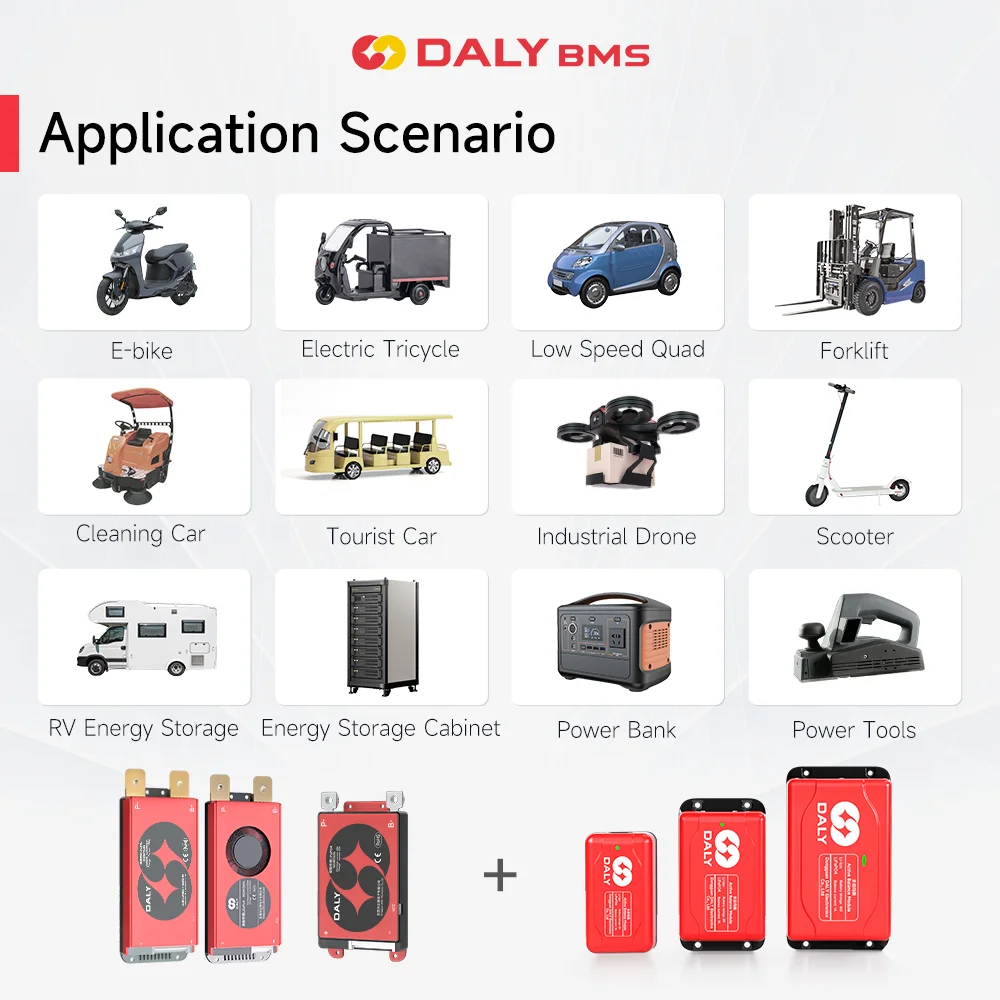 Daly Hardware BMS Aktywny Balanser BMS Lifepo4 4S 12V 3S 8S 24V 13S 16S 48V 40A 60A 100A 150A 200A BMS do akumulatorów litowo-jonowych 3.2V 3.7V — zdjęcie produktu 5