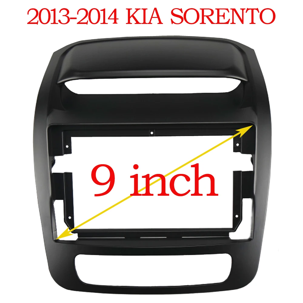 Painel estéreo de rádio para carro, 9 polegadas, montagem em painel, 2 din, placa frontal de áudio, moldura para kia sorento (xm) 2013-2014
