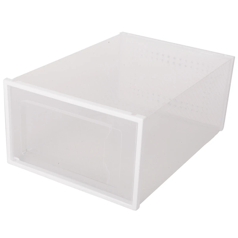 5 PCS Transparent Shoe Box Drawer-Type Plastic Shoe Rack Transparent Shoe Cabinet Online Celebrity Shoe White