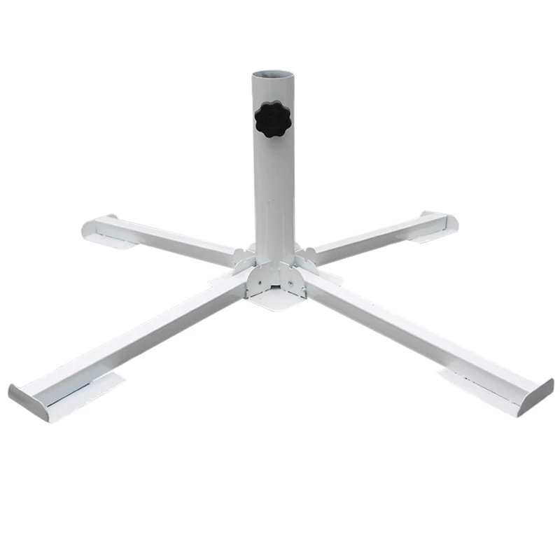 Para sombrilla cruzada al aire libre Base parasol ancla Metal ajustable plegable para sombrillas de 3,2 a 3,8 cm de diámetro de