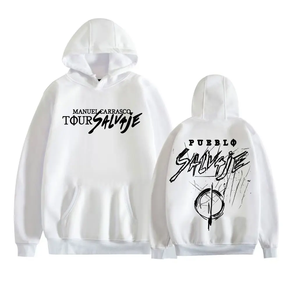Rapper Manuel Carrasco Salvaje Tour 2025 Album Hoodies Men's Fashion Vintage Oversized Pullovers Fleece Casual Hoodie Sweatshirt