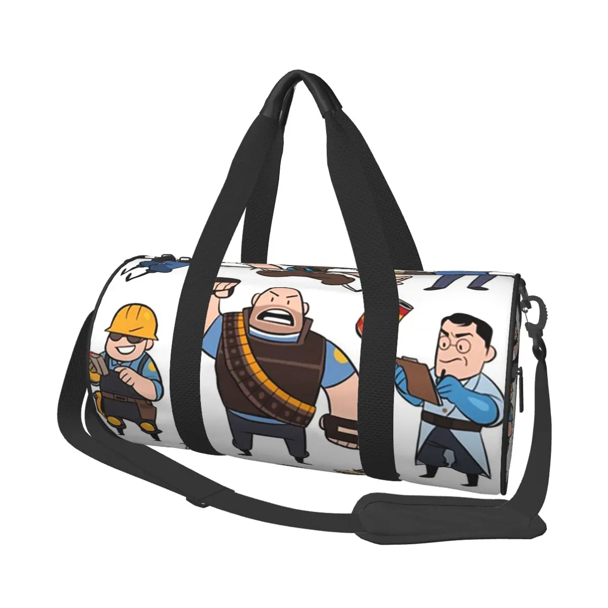 

Team Fortress Blu All Class Large Duffle Gym Bag Multi-Functional Duffle Travel Bags Handbags Fitness bag