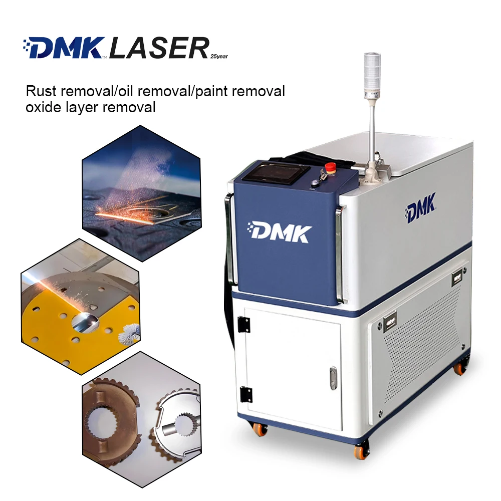 DMK 2025 New CW Laser Cleaning Machine DCL-1500 2000 3000W MAX Laser Source S&A Water Chiller SUP22C Cleaning Gun For Metal Wood