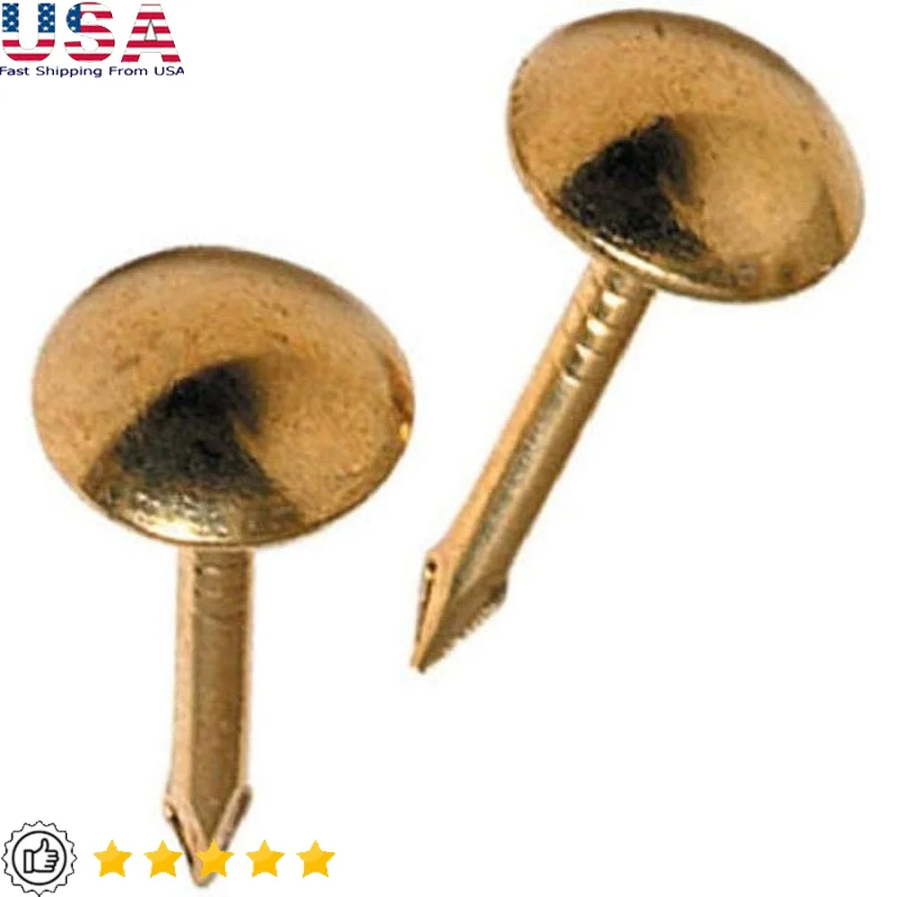 

6 упаковок, маленькие латунные гвозди с круглой головкой, простой в использовании комплект, 25 шт., аксессуары для ремонта мебели, домашний декор, проекты «сделай сам»