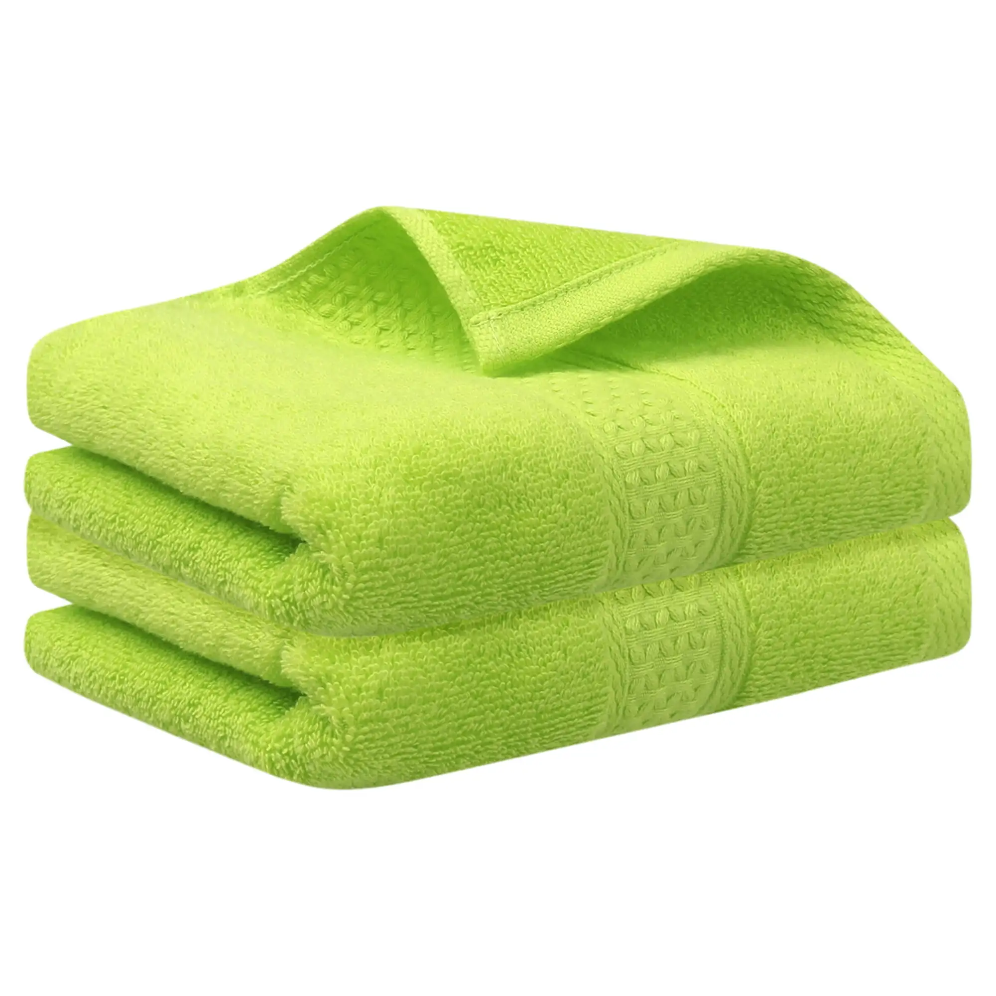 

2 Pack Cotton Textured Hand Towels Set Comfort Towels for Bathroom Light Green 13x30