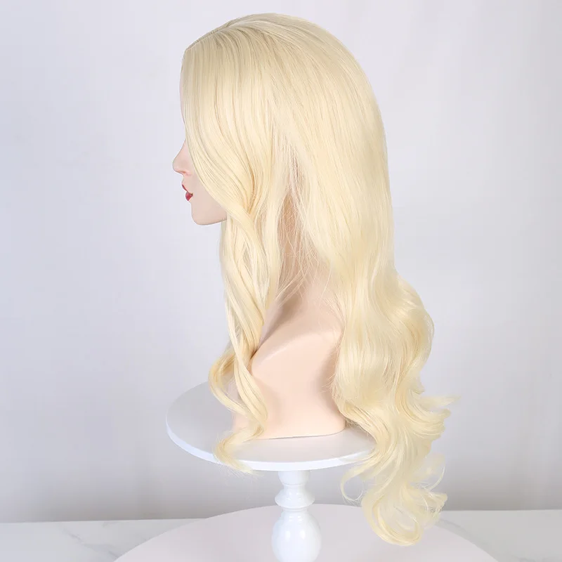 Peruka Barbie długa peruki blond dla kobiet codzienna impreza luźna syntetyczna włosy typu Body Wave peruka dla dziewczynek Halloween Cosplay