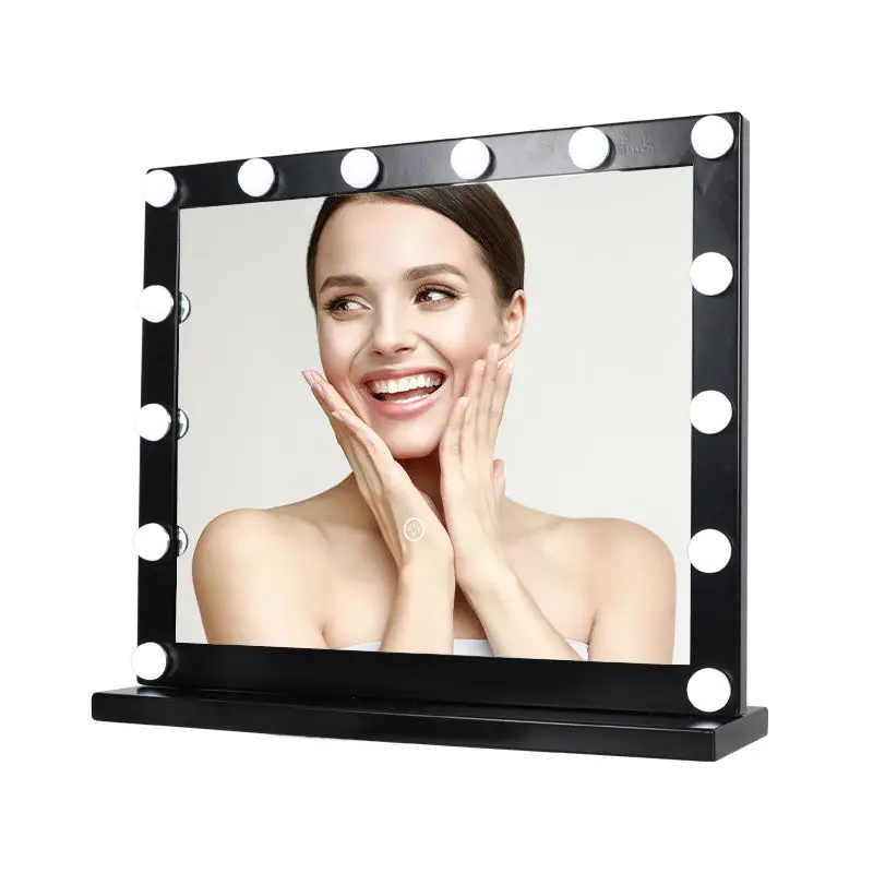 Hollywood Table Makeup Mirror Small Smart Vanity Custom Led Makeup Mirror With