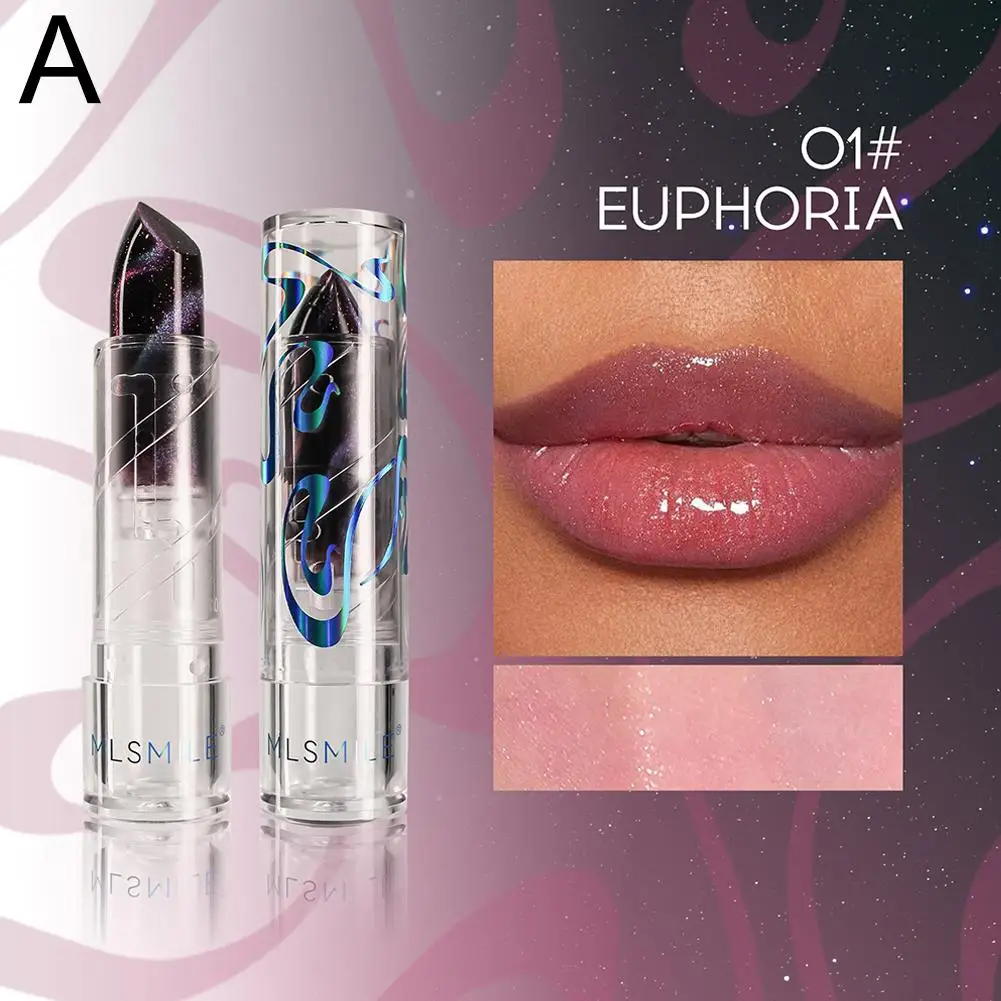 Rouge à lèvres hydratant à couleur changeante, 4 couleurs, température, miroir aqueux, paillettes durables, gelée naturelle, G1J9