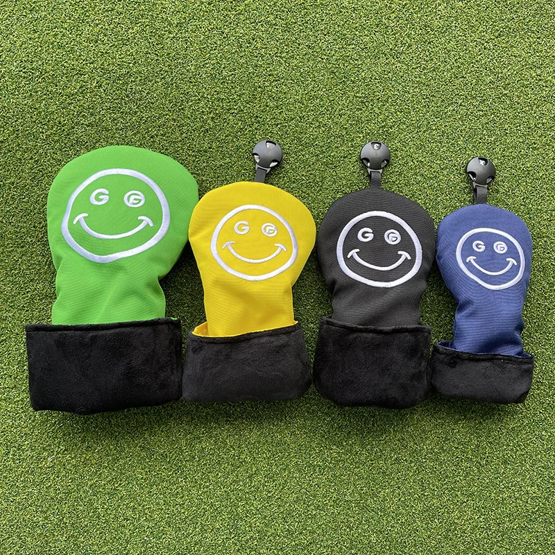 smile Golf Club #1 #3 #5 Wood Headcovers Driver Fairway Woods Cover  cloth High quality Putter Head Covers