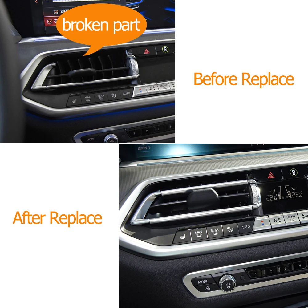 Auto Dashboard Nahen Klimaanlage AC Vent Outlet Grille Reparatur Kit Für BMW X5 X6 X7 Serie G05 G06 G07 2019-2022 64119458543