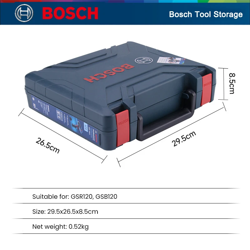 Caja de almacenamiento de herramientas BOSCH, caja de plástico para taladro eléctrico Bosch GSR120-Li /GSB120