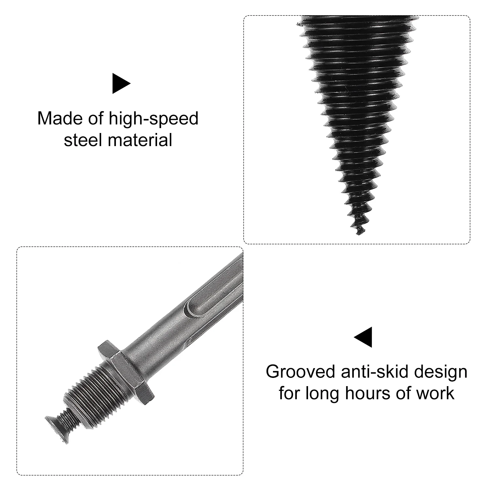 

4Pcs High Hardness Precision Wood Splitter Drill Bit Kit Sturdy Comfortable Long Hours Work Large