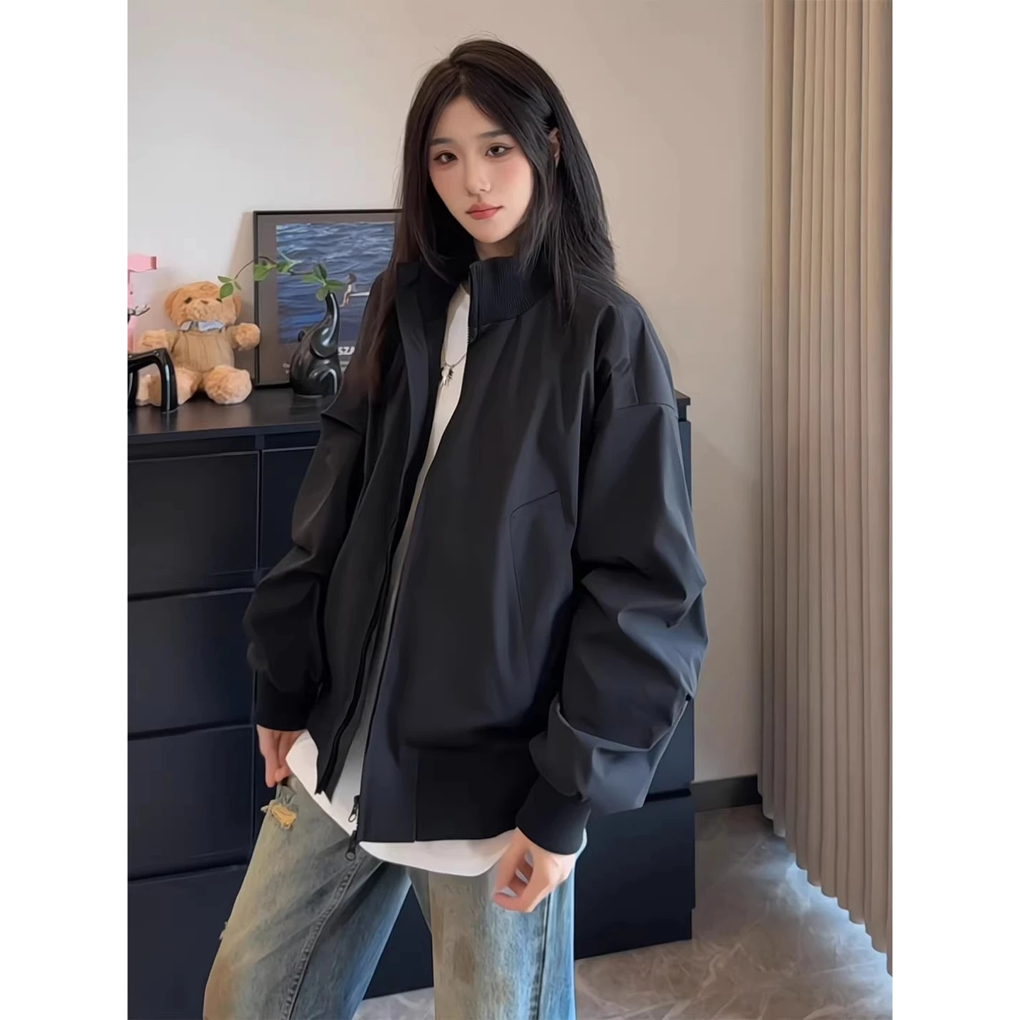 

Bla Pilot Jaet Bomber ort Sle Baseball irt ex Autumn Cleanfit Верхняя одежда в американском стиле с волокном из теплого полиэфирного волокна