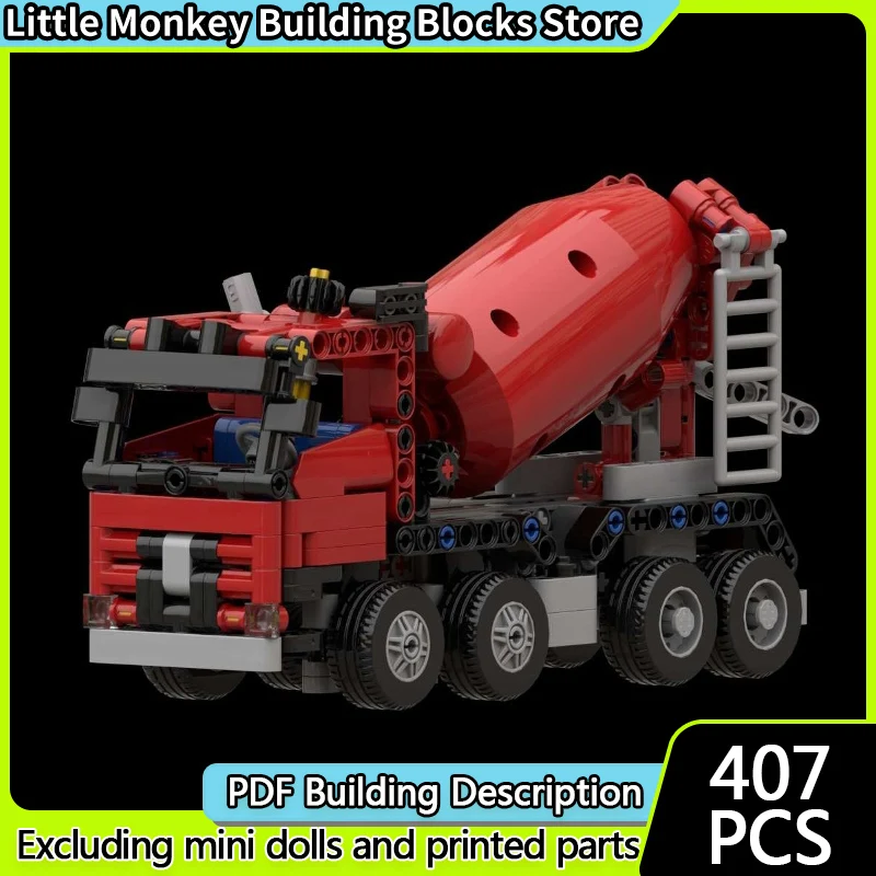 City Car Model MOC Building Bricks Classic Concrete Mixer Truck Modular Technology Children Holiday Gifts Assemble Toys Suit