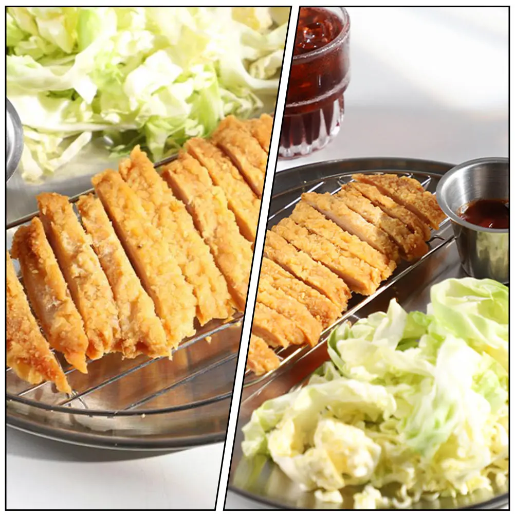 

2 pcs Stainless Steel Round Plate Reusable Dessert Tray Oil Drain Rack Baking Pan Salad Vegetable Food Storage Serving