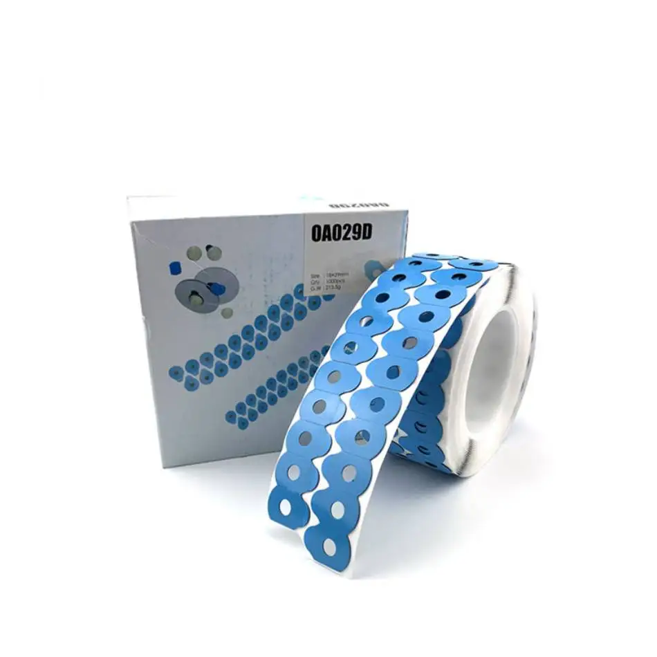 Venta al por mayor OA029D 18x29mm azul claro tienda óptica accesorios para gafas almohadillas de bloqueo de lentes cinta adhesiva almohadillas para lentes