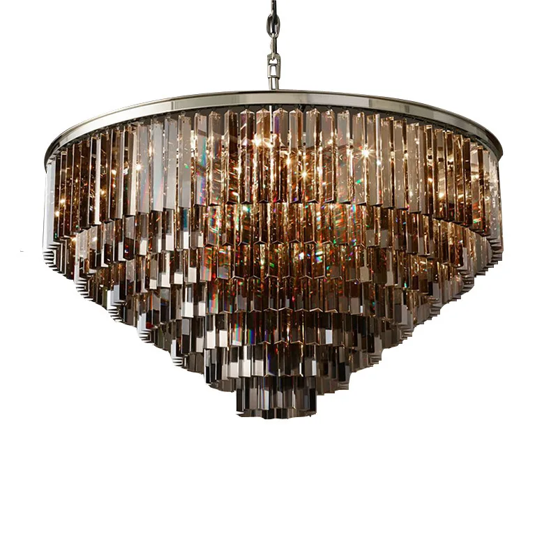 

American personality is simple, living room and dining room, modern crystal chandelier