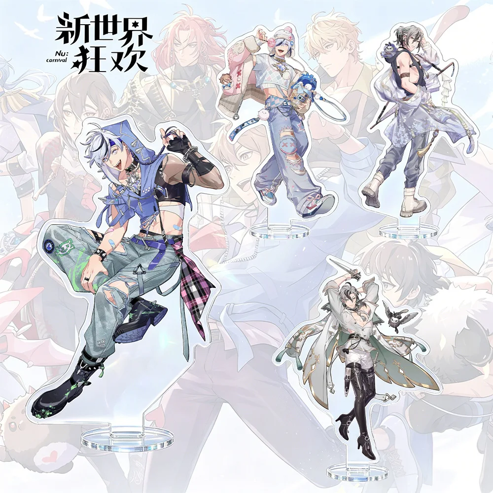 Figura de Anime de Personajes Oficiales de Carnaval: Rei, Dante, Blade, Garu, Kuya, Quincy, con Base Acrílica, Adorno de Escritorio, Llavero de Juguete