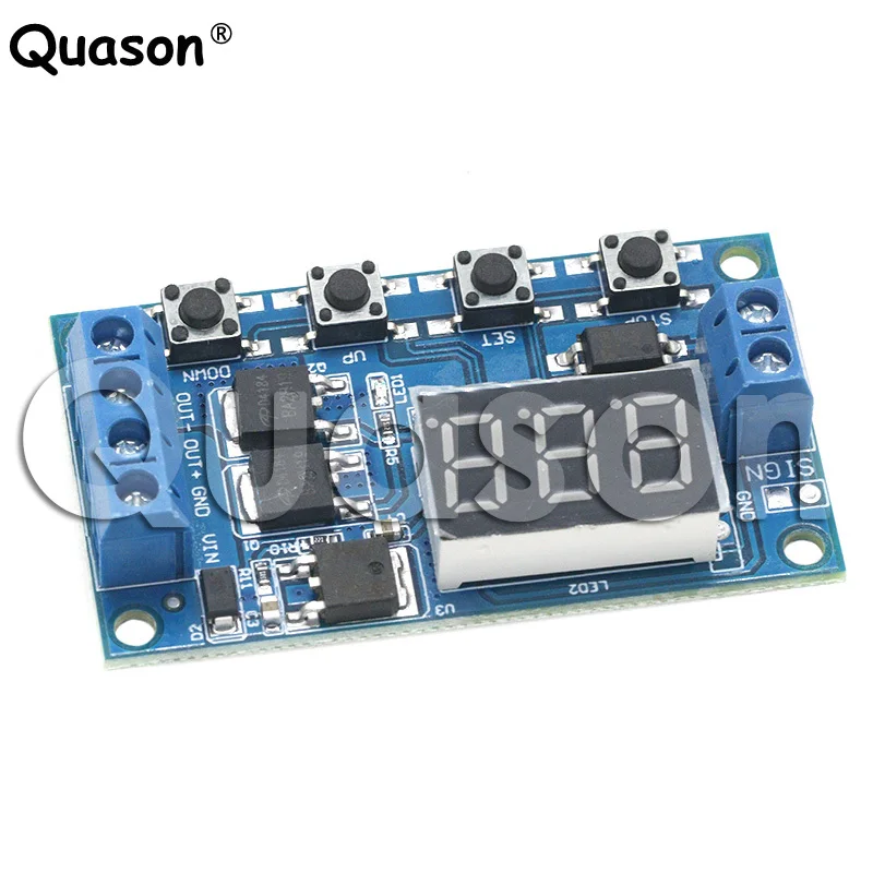 تيار مستمر 12 فولت 24 فولت المزدوج MOS LED تأخير الوقت الرقمي التتابع الزناد دورة الموقت تأخير التبديل لوحة دوائر كهربائية توقيت وحدة التحكم لتقوم بها بنفسك