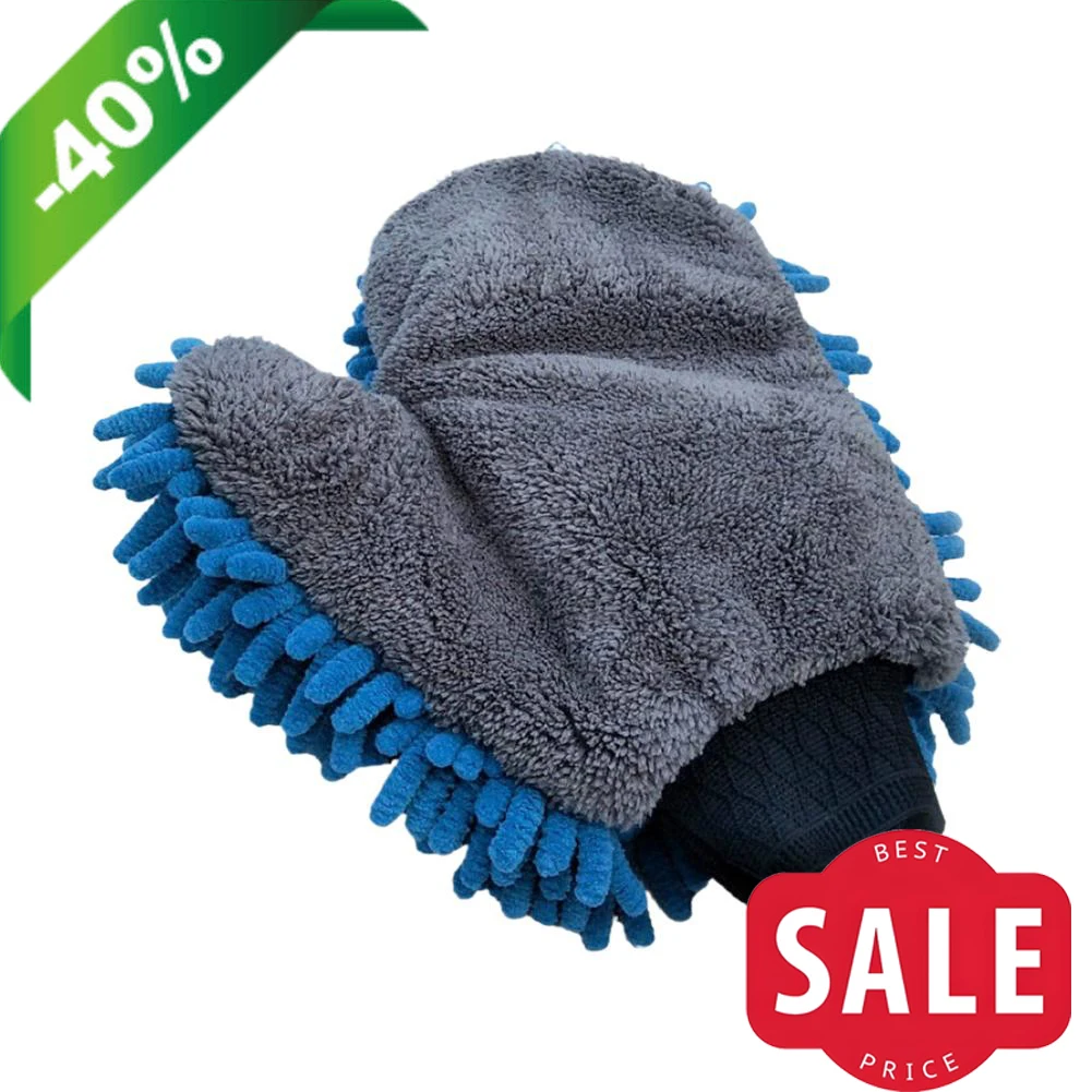 Luvas de lavagem de carro luvas de microfibra sem arranhões dupla face ultra absorvente panos de esponja de lavagem para carros, caminhões e barcos