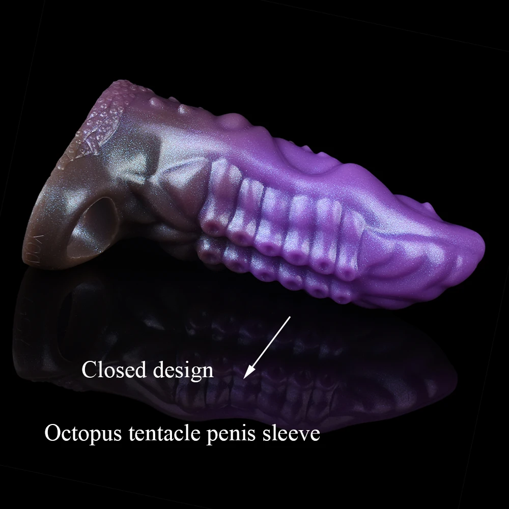 YOCY الأخطبوط اللامسة دسار غمد سيليكون ديك توسيع جهاز مغلق القضيب كم الجنس لعب لمتعة الكبار مثير متجر #6