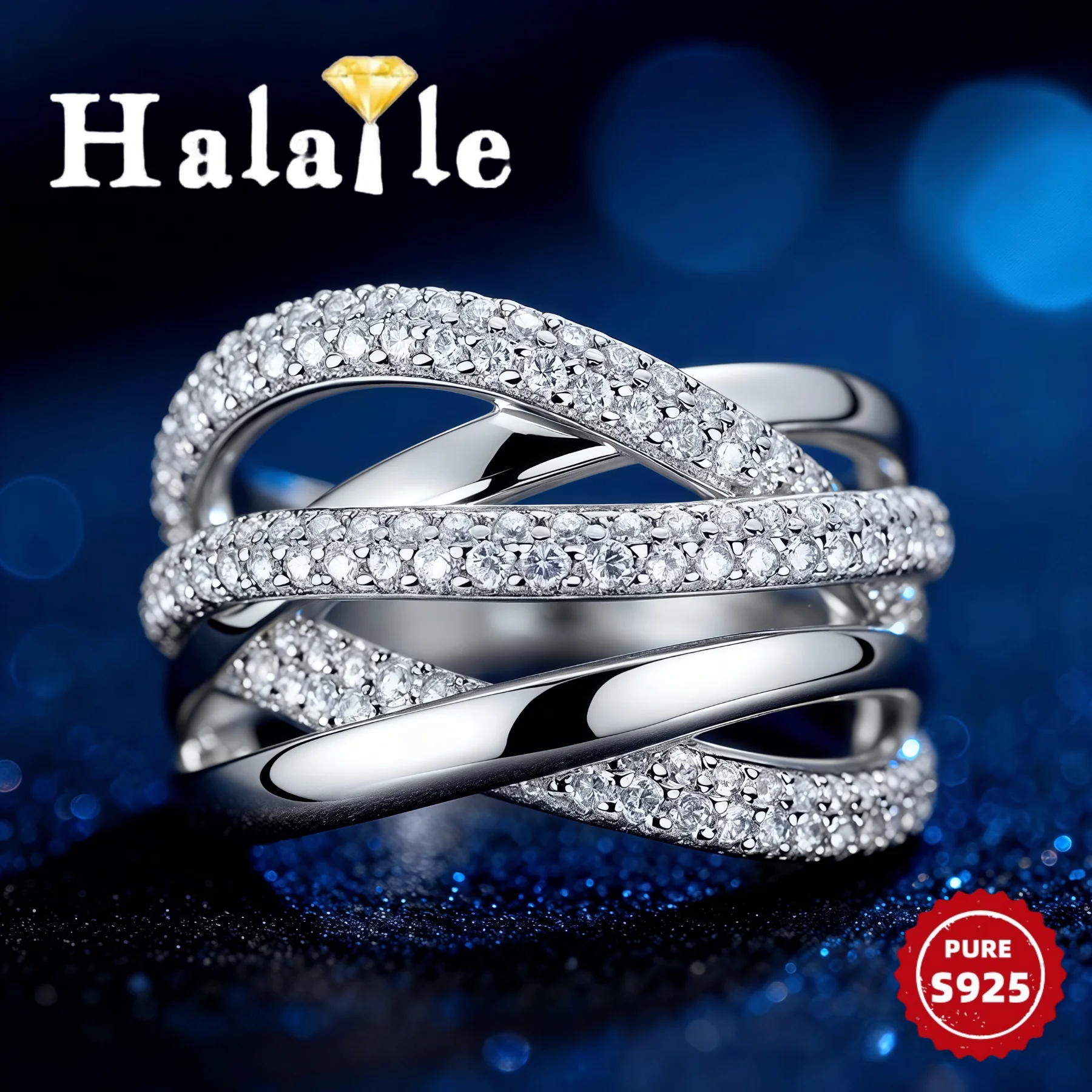 

Кольцо Halaile с муассанитом, 100% для женщин, стерлинговое серебро S925, сверкающие ювелирные изделия, модные изящные элегантные подарки для праздника и вечеринки