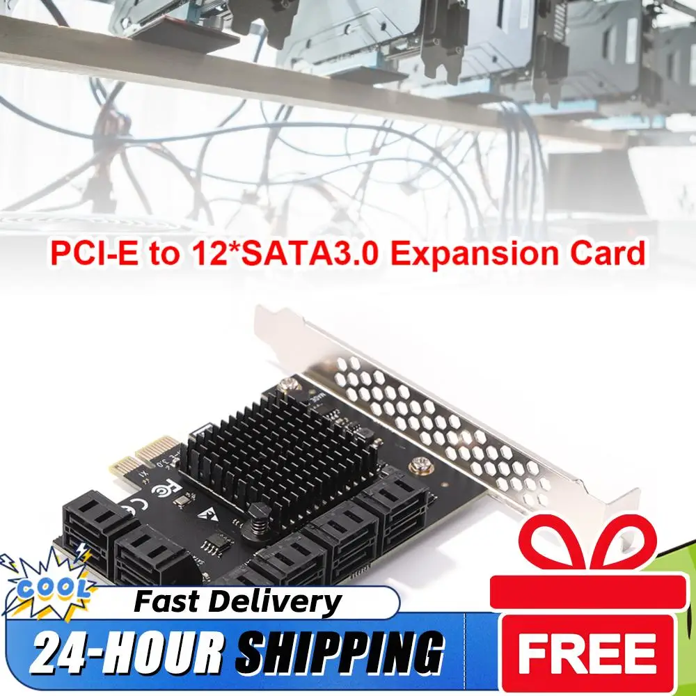 

Expansion Card Port PCIE Expansion Card PCIE Adapter 12 Port 6Gbps PCI-Express X1 to SATA 3.0 Expansion Card