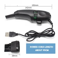 Mini USB Vacuum Cleaner Keyboard Computer Vacuum Cleaner with USB Cord, Brush and Nozzle Head for Car, Home and Office