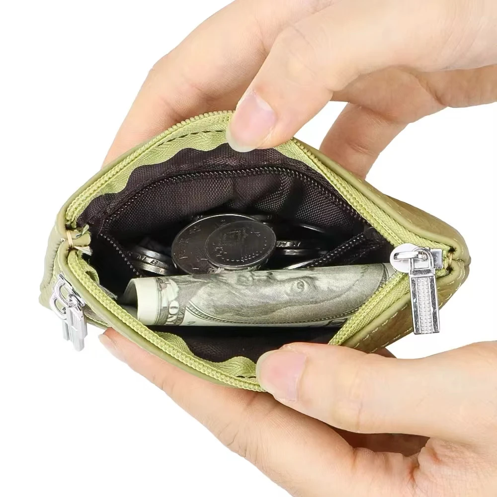 محفظة نسائية للعملات المعدنية عالية الجودة من جلد البقر، محفظة جديدة بسيطة لتغيير العملات المعدنية، محفظة نسائية للعملات المعدنية من الجلد الأصلي