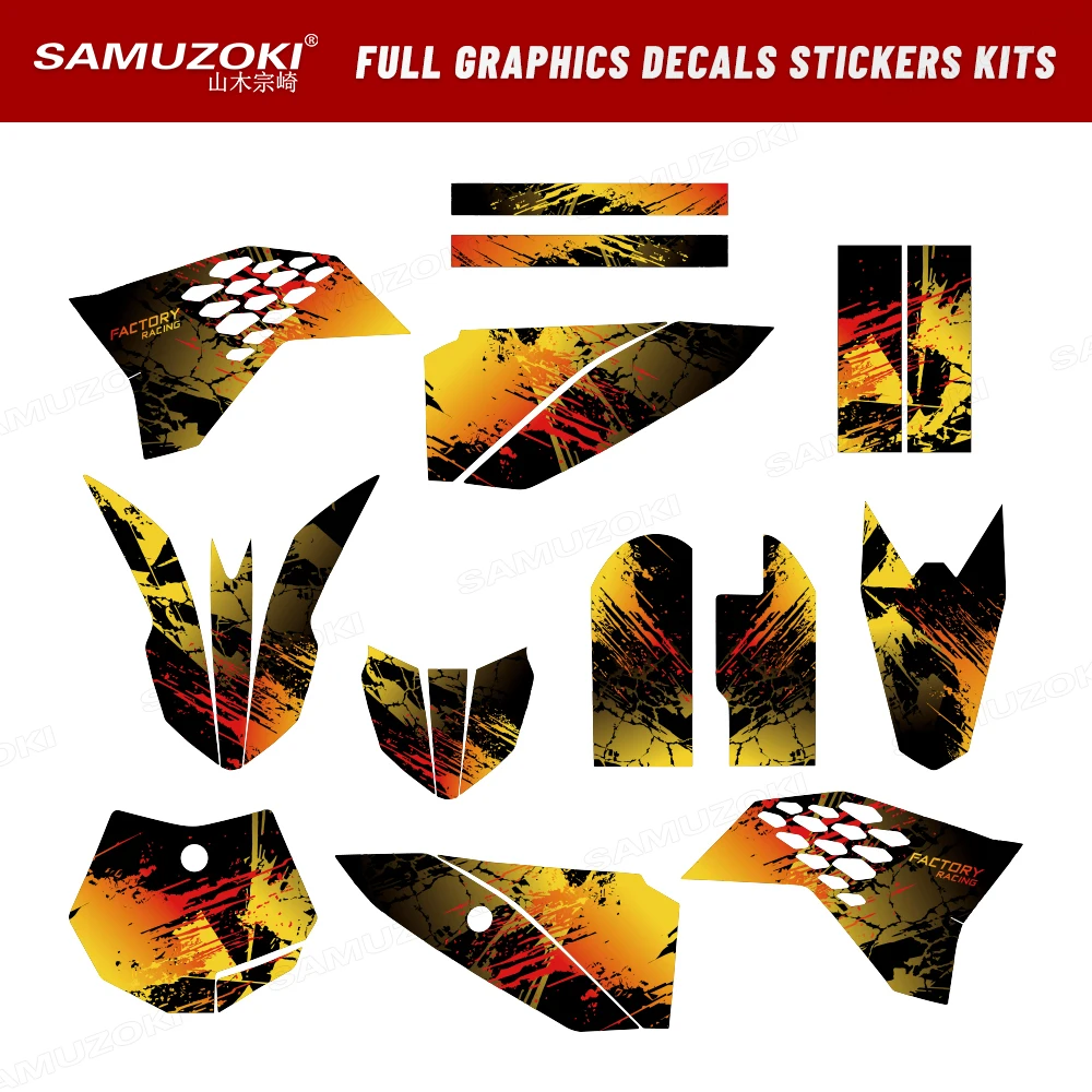 

Подходит для 50 CC SX 50 2009-2013 2010 2011 2012, полный графический фон для мотоцикла, наклейки, наклейки, командный графический комплект