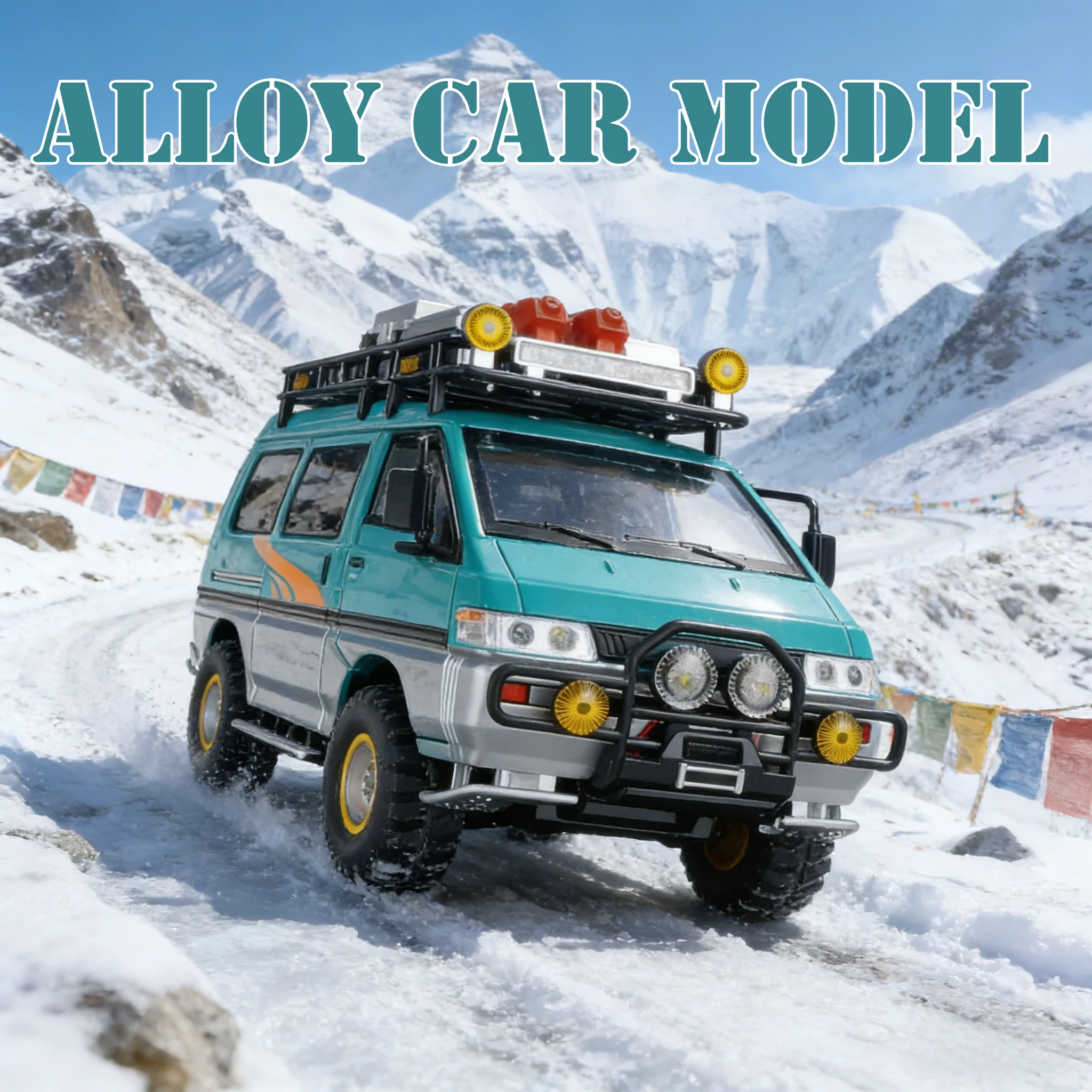 

For 1: 24 Mitsubishi Delica Outdoor Camping Edition Alloy Car Model Sound and Light Door Can Open Children's Toy Gift Collection