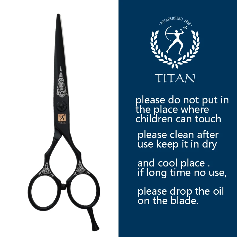 เครื่องมือช่างตัดผมมืออาชีพกรรไกรตัดขนไททันสำหรับตัดผม shears5.5inch ผอมบาง6.0นิ้ว