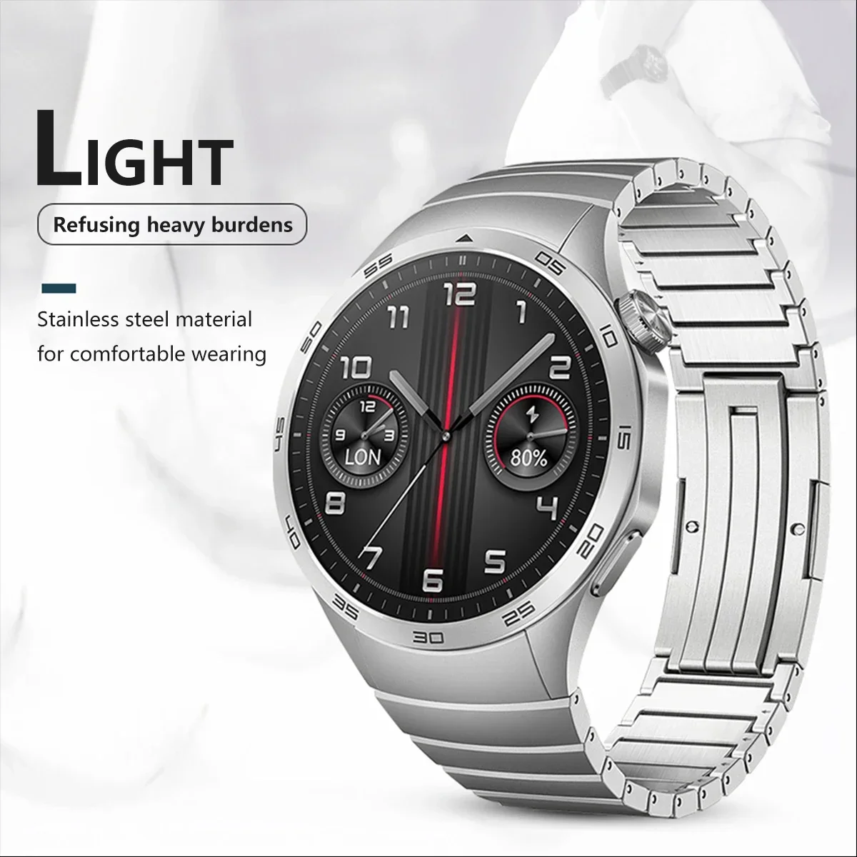 No Gaps Metal Link Bracelet Strap for Huawei Gt4 46mm Band Huawei GT4 46mm Replacement Official Style Watchband Accessories