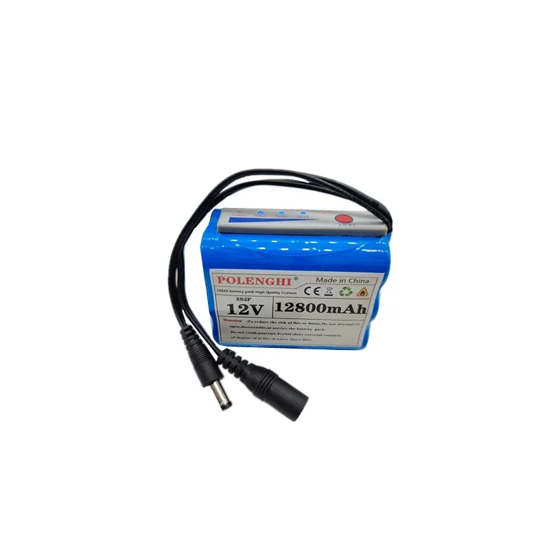 Batterie Li-Ion BMS 12,6 V 12800 mAh 3S2P 18650 avec indicateur d'alimentation