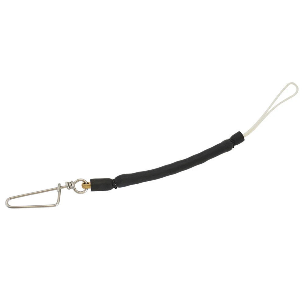 Speargun Shock Cord with Swivel Snap Clip Muzzle for Latex Stainless Steel Brass Nylon Construction Black Color