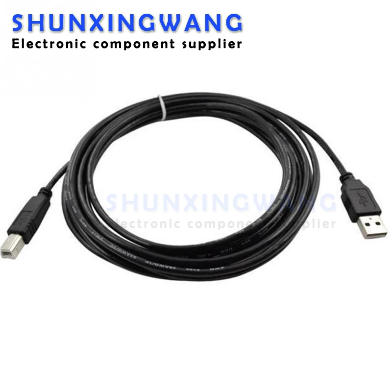 1.5M Black USB print line 2.0 Wire A to B high speed Square Mouth Printers Scanner Data Cable Line Lead