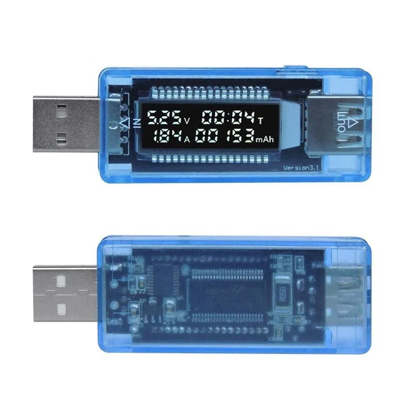 USB Tester Current Voltage Charger Capacity Tester Volt Current Voltage Meter Time Display Mobile Power Detector Battery Test