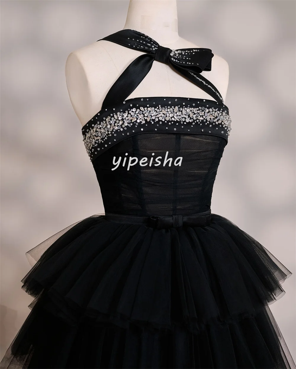 تخصيص مطابقة معقدة تول المتدرج حجر الراين ألف خط واحد الكتف فساتين قصيرة فساتين مناسبة مخصصة الأحجام المتاحة