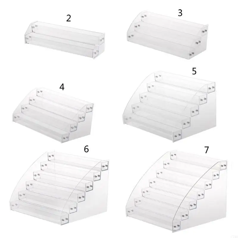 

2-7 ярусов, органайзер для бутылочек с пигментами, подставка для лака для ногтей, прозрачная акриловая полка для магазина стойка
