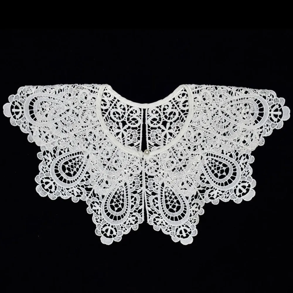 Fashion Collar Lace Fake Collar Detachable Hollow Design False Collar White Knitted Decoration Shawl Women Fashion Accessory