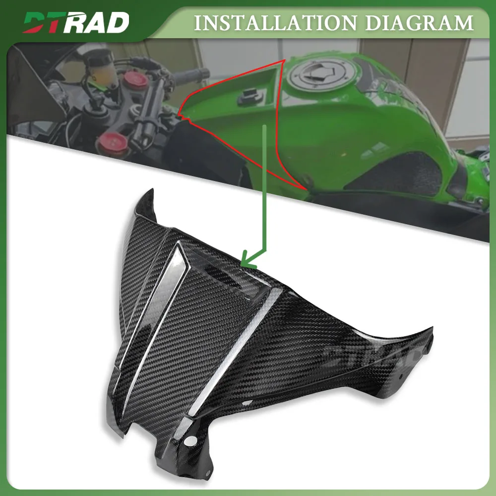 For KAWASAKI Ninja ZX 10R ZX-10R 2011 - 2023 2022 ZX10R Accessories Carbon Fiber Front Fuel Tank Cover Fairing Kit Moto Parts