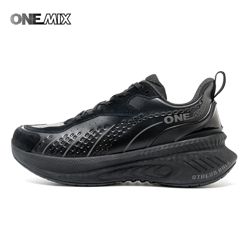 ONEMIX 2024 Sports Shoes Men Autumn And Winter Leather Cover Cold Waterproof Lightweight Comfortable Breathable Running Shoes