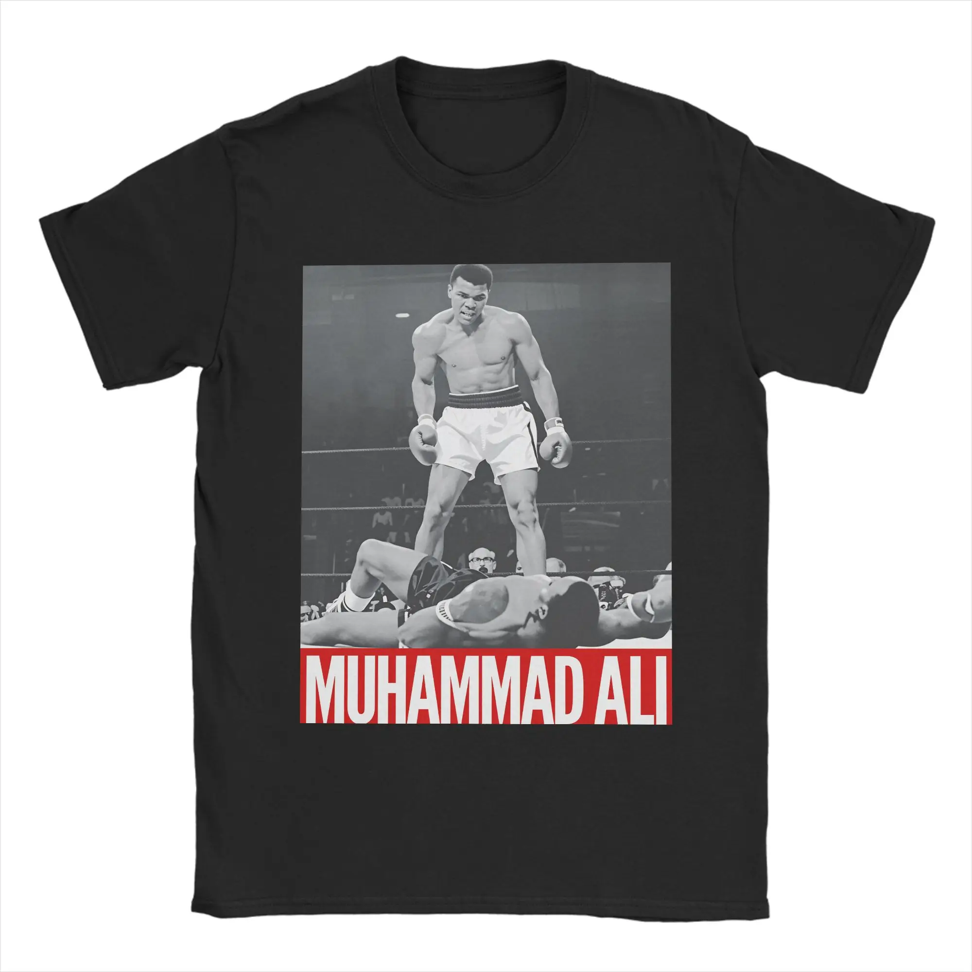 Мужская футболка Мухаммед-Али, винтажные футболки, футболка с короткими рукавами и круглым воротником, хлопковые топы больших размеров