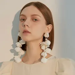 New Long Earring Korean Version Flower Wedding Earrings For Women Series Long Exaggerates The Bride's Fashion Jewelry Wholesale