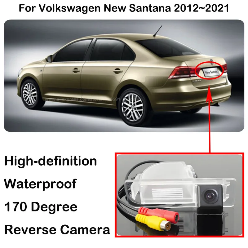 Câmera de visão traseira do carro para volkswagen new santana 2012 2013 2014 2015 2016 2017 2018 2019 2021 câmera de estacionamento reverso do carro